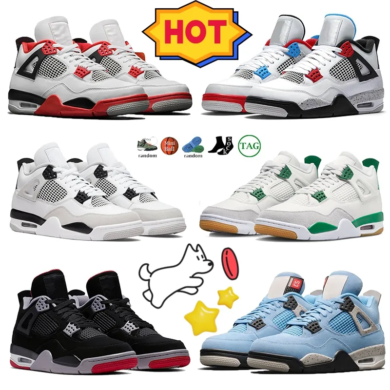 Jumpman 4 Basketballschuhe 4s für Männer Frauen OG Red Thunder Military Black Pine GreenCat White Oreo Sail University Blue Bred Seafoam Herren Damen Sport-Turnschuhe