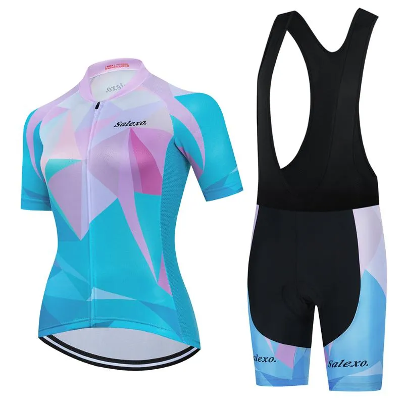 Ensembles de course femmes cyclisme maillot 2023 Salexo vélo de route vêtements équitation chemise à manches courtes vélo vêtements Ciclismo femme montagne