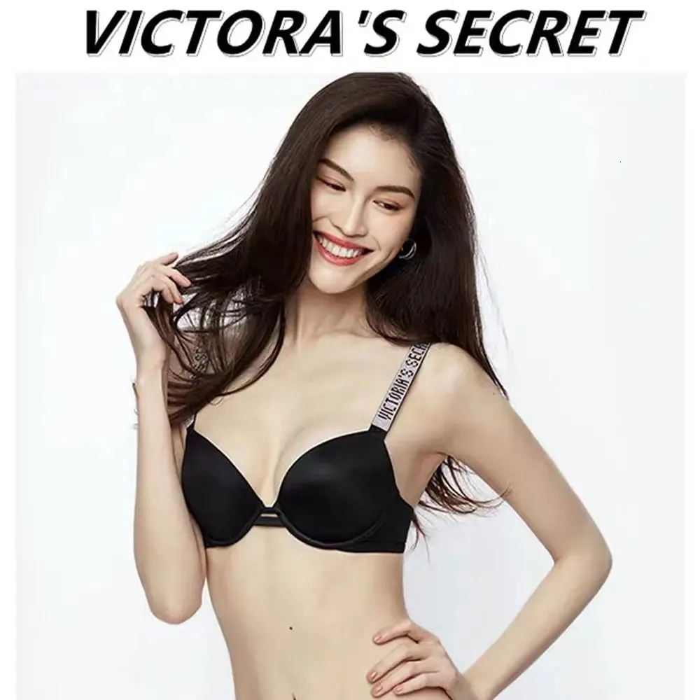 Женские трусики VICTORIAS SECRET Комплект из бюстгальтера и трусиков с надписью Сексуальное кружевное женское нижнее белье Стринги Нижнее белье Бюстгальтер Push Up Бесшовный розовый Подарок 231031