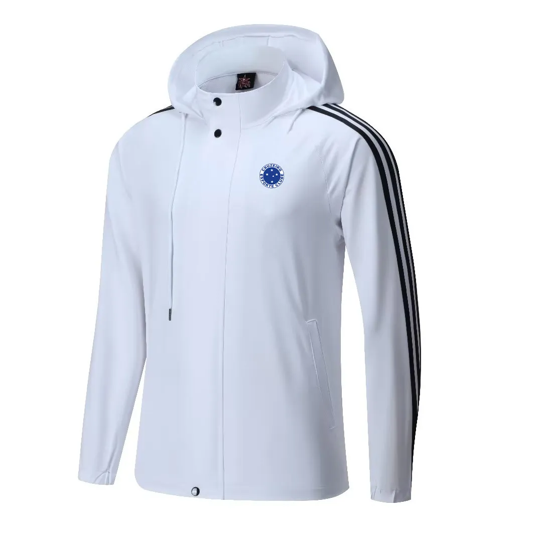 Cruzeiro Esporte Clube Vestes pour hommes vestes de loisirs chaudes en automne et en hiver sports de plein air chemises de sport décontractées à capuche hommes et femmes vestes à fermeture éclair complète