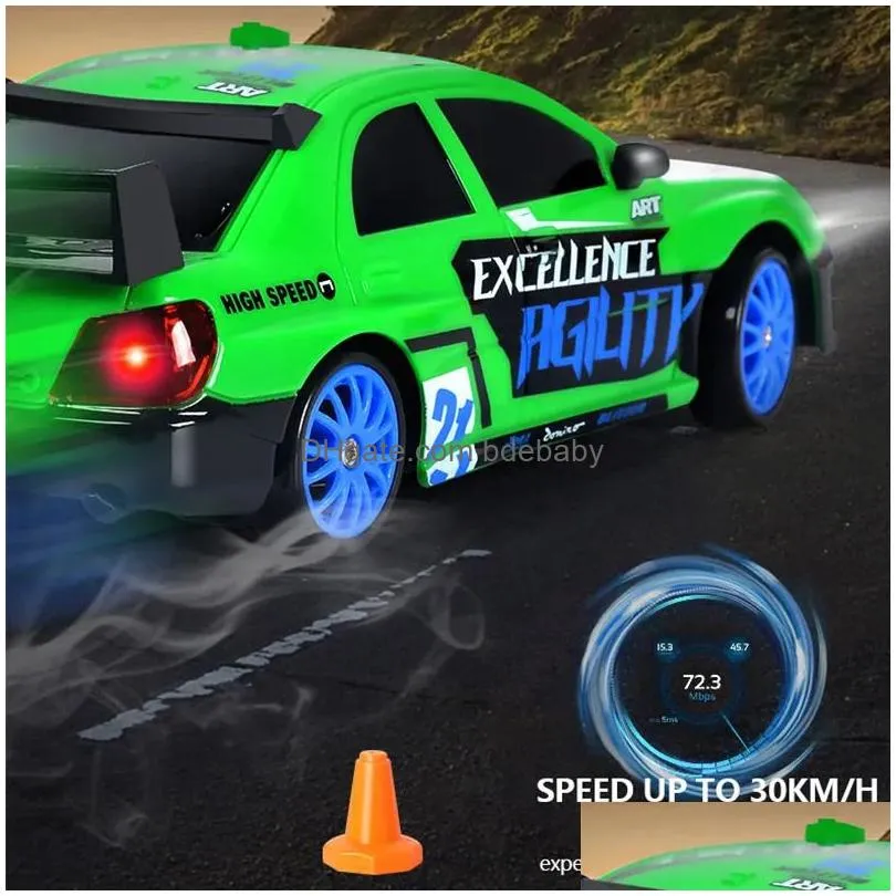 Electric/Rc Car Electric Rc Car Racing Remote Control Toys 1 24 4Wd Drift Flat Rechargeable Childrens Gifts 231019 Drop Delivery Toys Dh8Bl