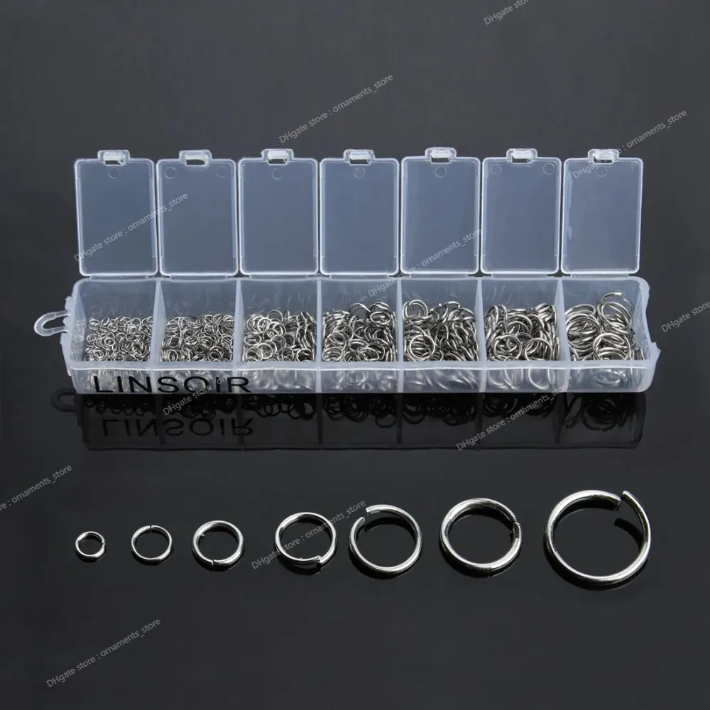 1Box 3-10mm Mixed Stainless Steel Open Jump Rings Split Rings Connectors For Diy Jewelry Making DIY Necklace Crafts Accessories Jewelry MakingJewelry Findings