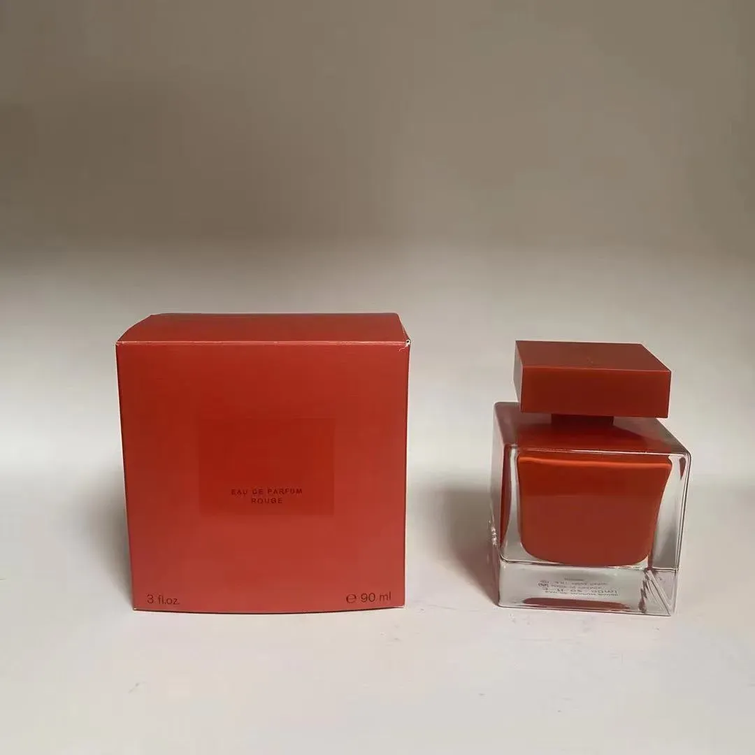 Profumo Rouge Donna Colonia 90ml Eau De Parfum Fragranza 3fl.oz Odore a lunga durata Bottiglia rossa EDP Lady Girl Colonia Spray Alta qualità Consegna veloce