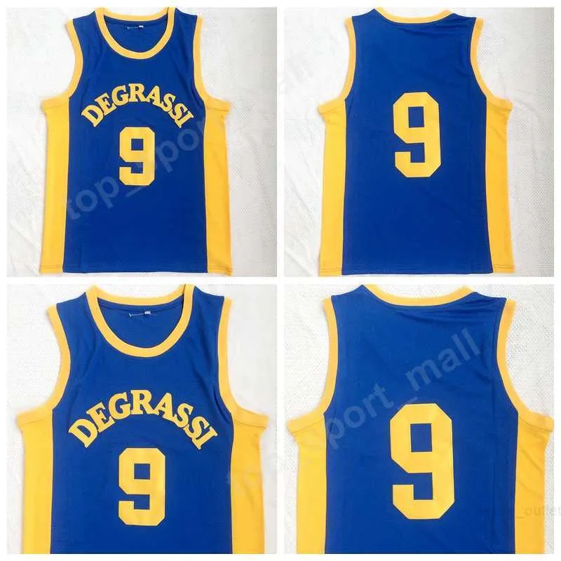 DeGrassi Topluluğu 9 Jimmy Brooks Jersey Erkekler Lise Takımı Renk Mavi dikişli Brooks Moive Basketbol Formaları Tekdüze Ücretsiz Kargo