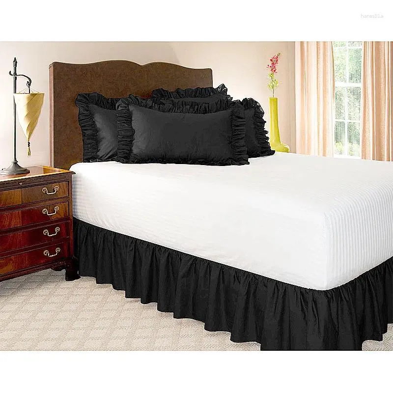 Bed Skirt El Wrap Around Elastic Shirts Without Surface Solid Apron Side Decorations Removable Band