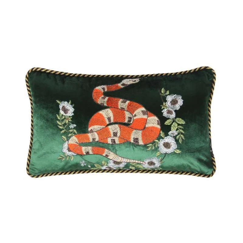 Housse de coussin de taie d'oreiller de signalisation de broderie de concepteur de luxe pour la décoration de voiture à la maison taie d'oreiller de jet de taille pour le cadeau chaud festif décoratif d'intérieur