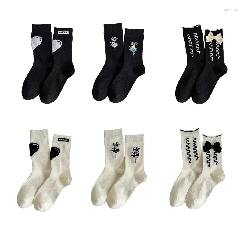 Chaussettes élégantes pour femmes, mode japonaise décontractée, Tube central, doux, chaud et amusant, T8NB