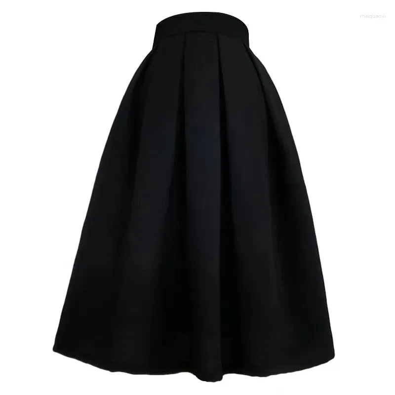 Jupes 2023 Tendance d'été Vêtements coréens Vintage Social Élégant Taille haute Longue Midi Gothique Jupe noire pour OL Office Lady Work Wear