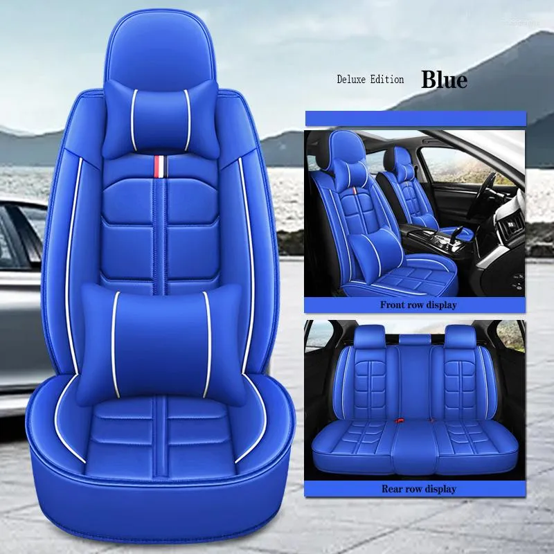 Universal Leather Blue Seat Covers Full Set For Most Models Protective