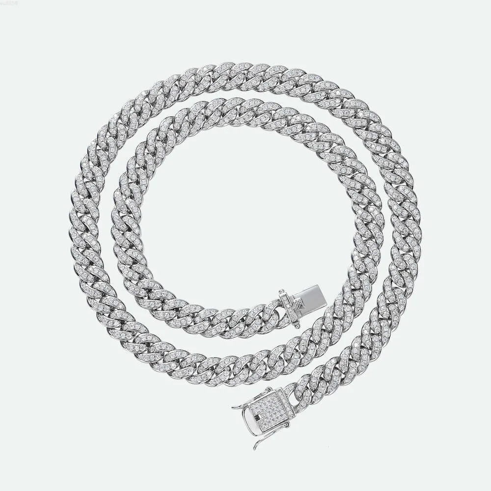 Collier chaîne à maillons cubains avec nom personnalisé, bijoux plaqués argent Cz Bling