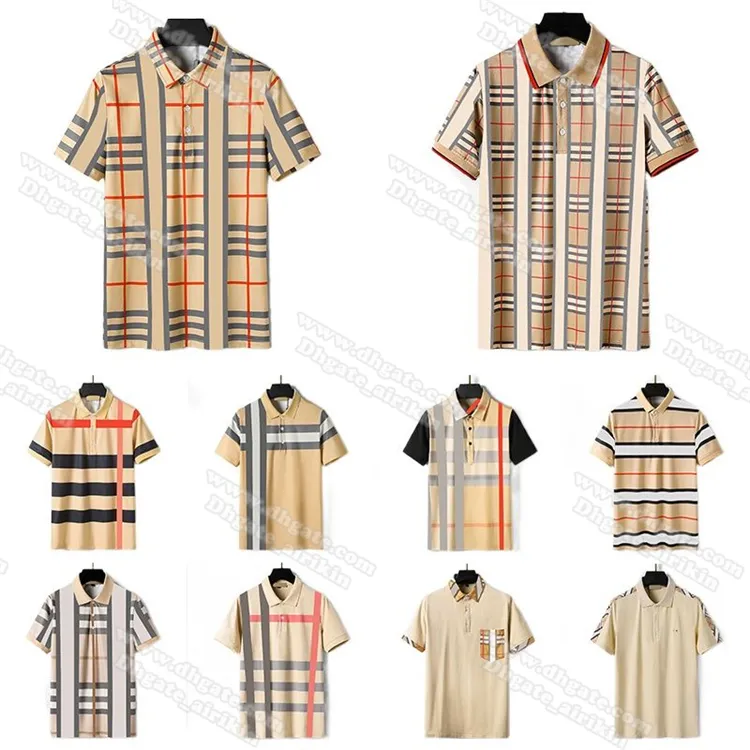 Designer xadrez botão de manga curta camisa polo bb homens polo luxo cor contraste mens tops carta polos bordados camisetas roupas de manga curta tshirt grandes camisetas