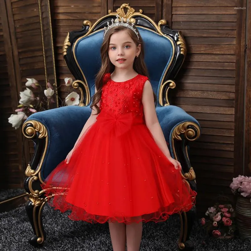 Mädchen Kleider Mädchen Prinzessin Kleid Elegante Kinder Für Kostüm Bogen Stickerei Kinder Party Hochzeit Kleid Säuglings Kleidung