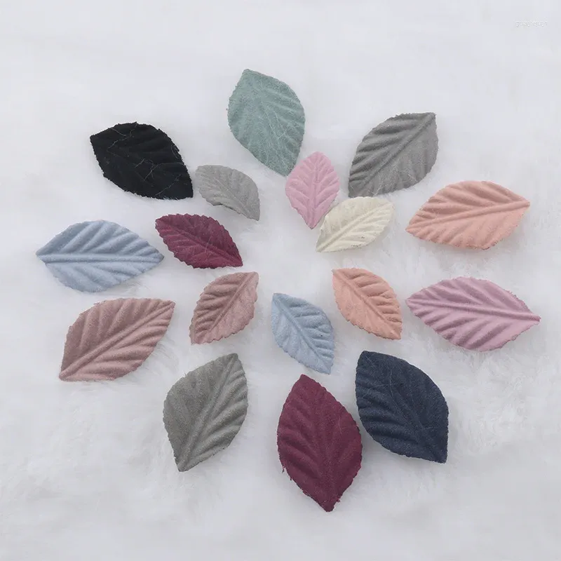 Hair Accessories 1500pcs/lot 50mm Exquisite Sew On Cloth Leaf Appliques For Wedding Dress Making Scrapebooking DIY Flower