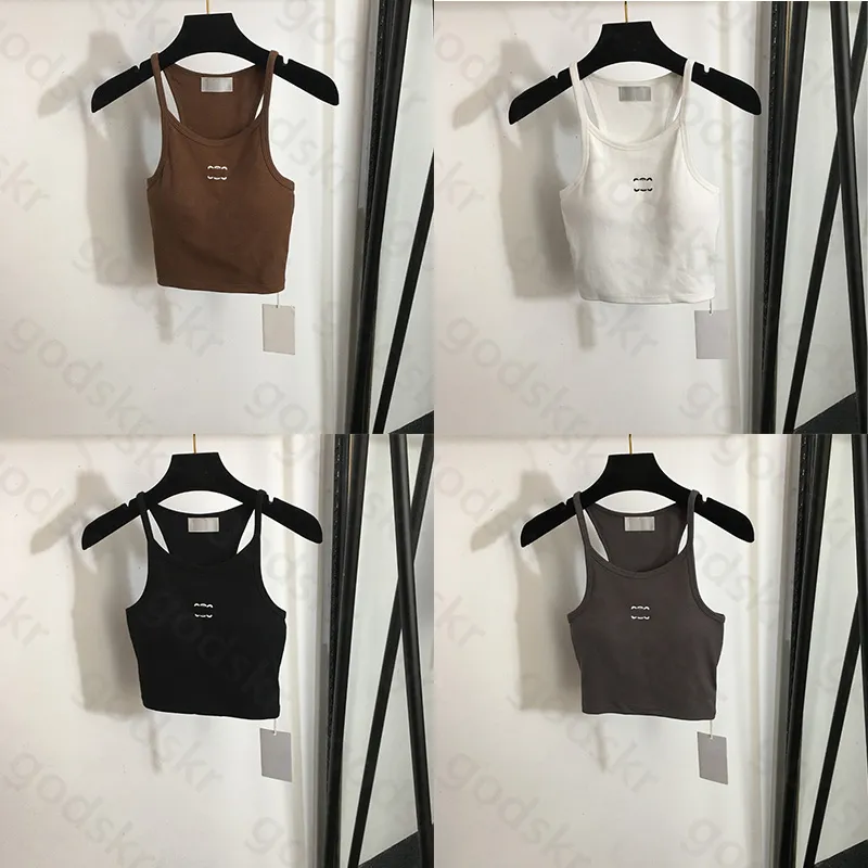 Coton Imprimer Slim Camisole Femmes Designer Sans manches Pullover Sports Gitre Classic Scoop Neck Shirt Trits Trits