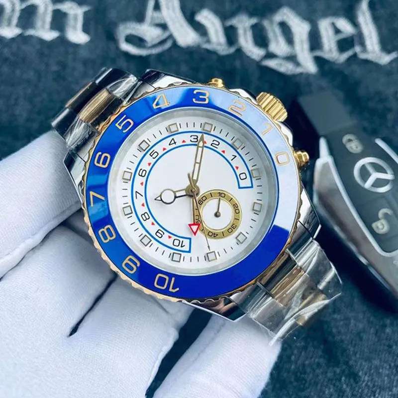 Yacht-watches Gold Men Mechanical Master Watch Luxury Automatic Sapphire scratchproof blue crystal ceramic crystal ceramic world time movement men watchs