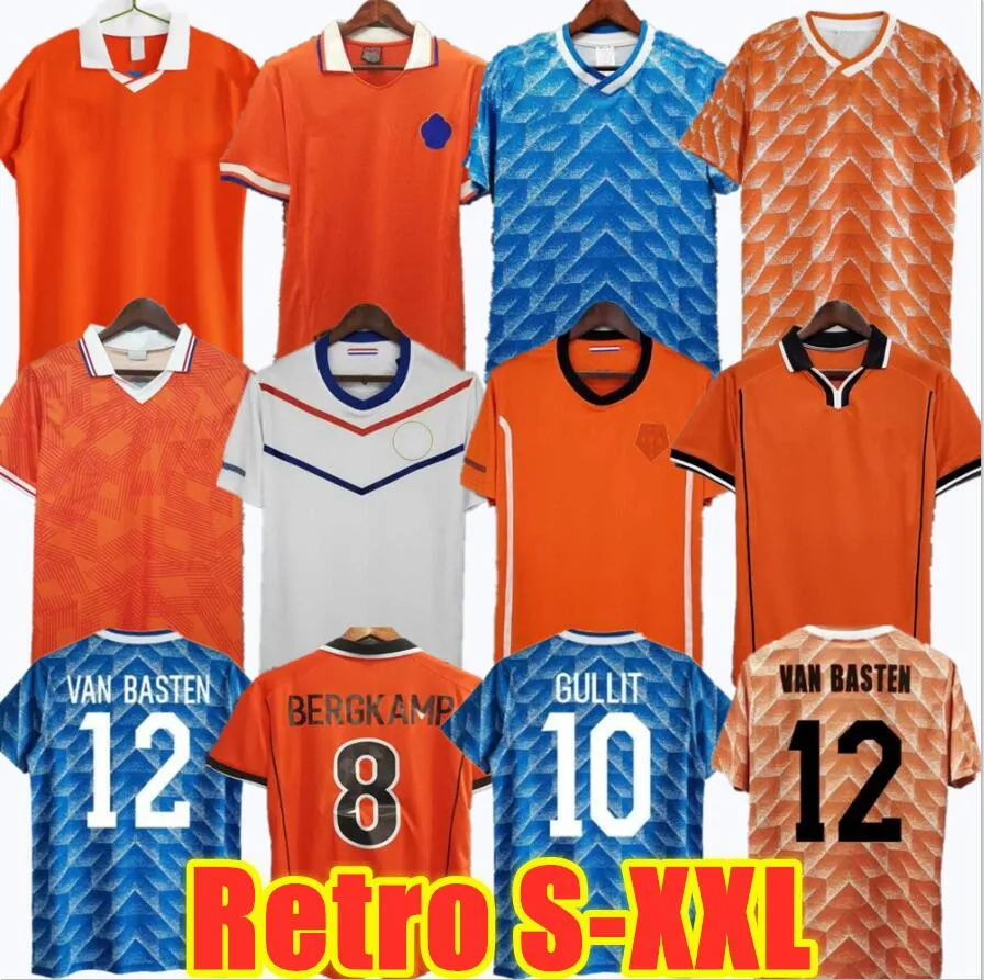 Retro Holanda Camisas de futebol 2012 Gullit Van Basten Bergkamp 2010 2000 2002 1998 1994 90 92 Holanda camisas de futebol vintage Clássico 1996 Rijk