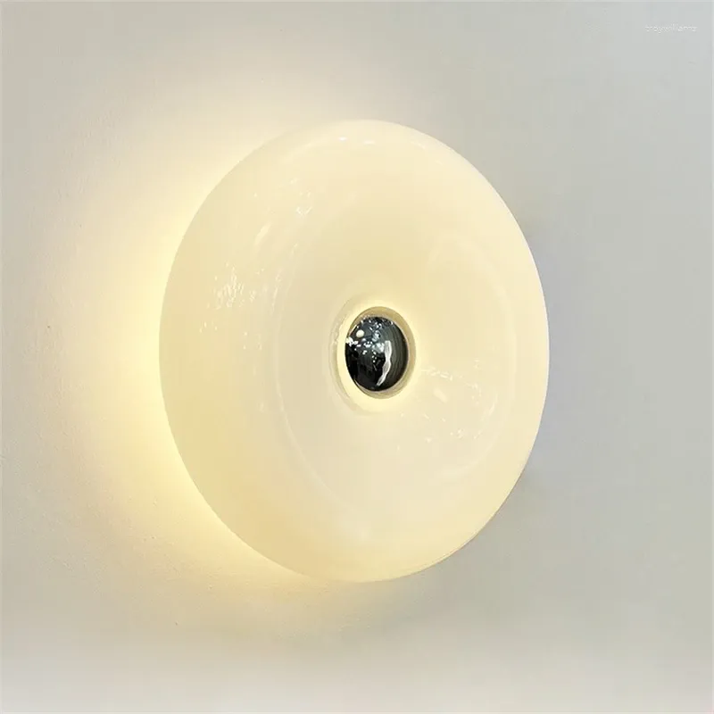 Wall Lamps Orange White Glass Nordic Donut Children's Room Bedroom Bedside Study Personality Light Decoration Desk Lamp