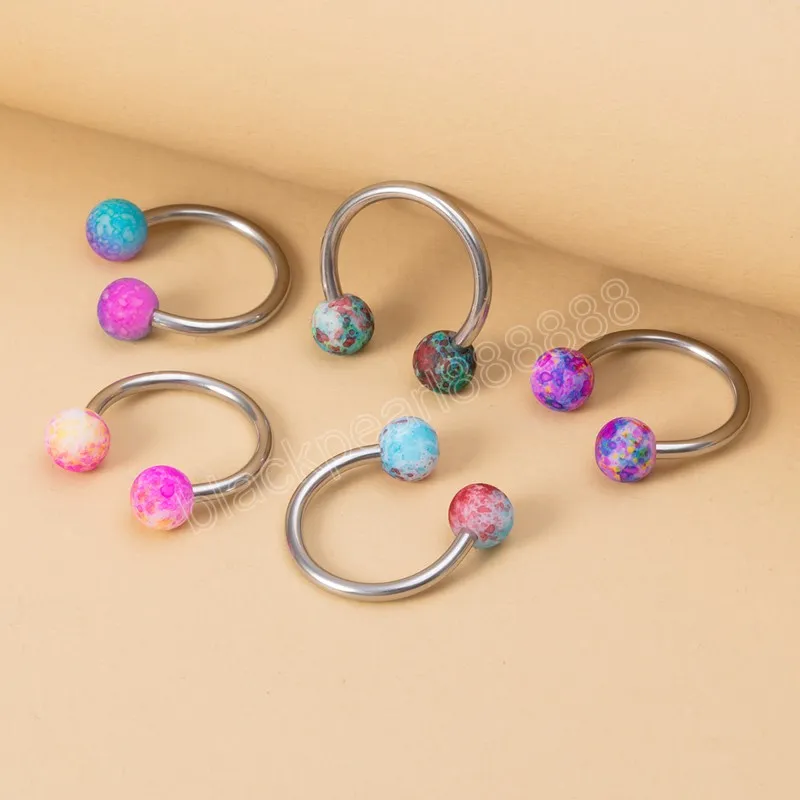 aço cirúrgico de anel de anel de anel de septo de septo piercing cartilagem brinco de ferradura jóias circulares de hélice de barra