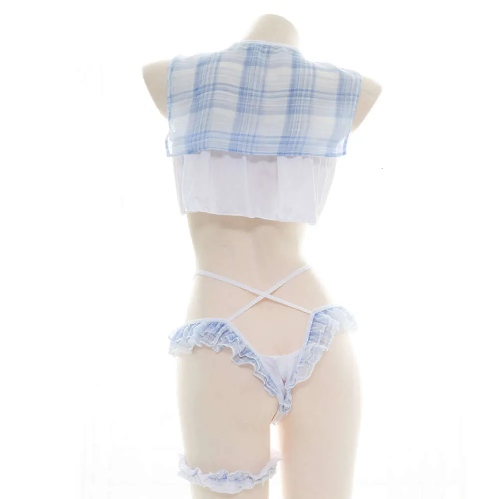 Animie anime lolita girl blue belad pokojówka bikini kostium kąpielowy stroju letnie student słodki mundur strojów kąpielowych set basen cosplay cosplay