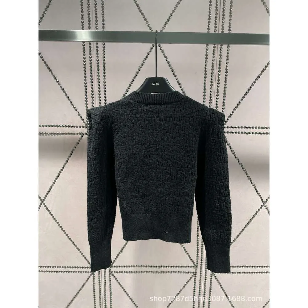 2024 herbst Neue Falten Handwerk Gestrickte Strickjacke Brust Schwere Arbeit Zubehör Mode Temperament Vielseitig Top555