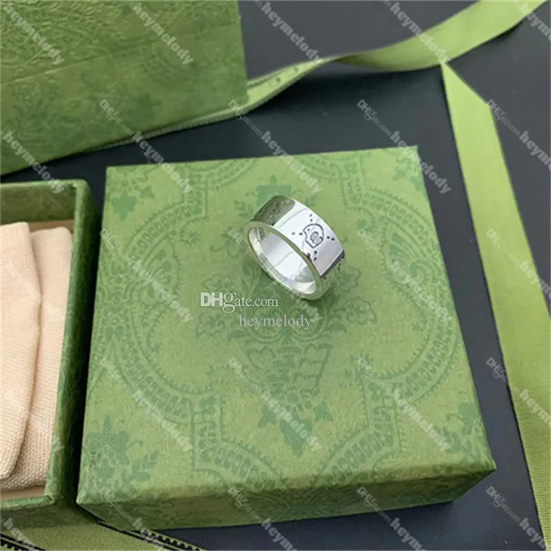 Luxury Skull Letter Rings for Men Women Designer Ghost Band Ring High Quality Par Unisex Silver Rings Anello Anneaux