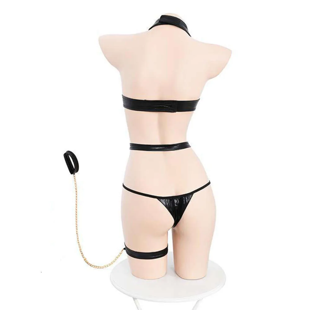 ANI Women Chain Leather Strap Bikini Uniform Underwear Pamas Outfit Cosplay Costume Cosplay