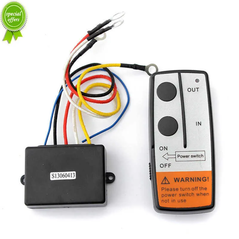 Nieuwe 12V Universal 50ft auto draadloze lier elektrische afstandsbediening met handmatige zender Twin -handset voor vrachtwagen ATV -vrachtwagenvoertuig