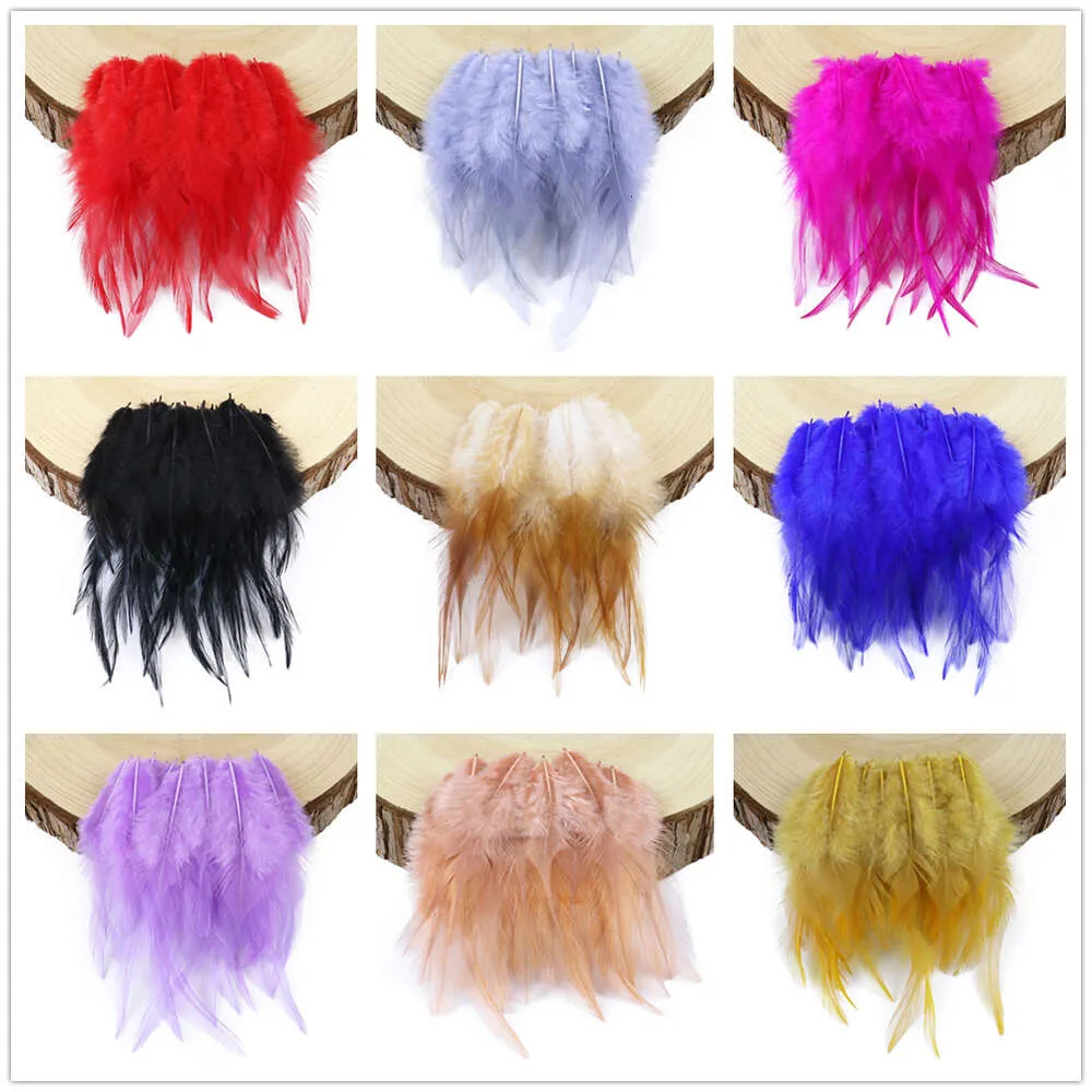 100pcs Real Rooster Feather Plume for Jewelry Making Fly Tying Plumas Wedding Dress Decorative Dream Catcher Feathers DIY Crafts