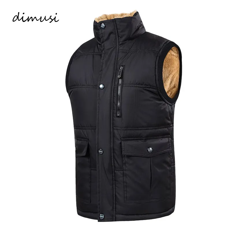 Coletes masculinos DIMUSI Outono Inverno Homens Colete Masculino Algodão Grosso Colete Quente Fleece Térmico Coletes Macios Mens Windproof Sem Mangas Jaqueta 7XL 231101