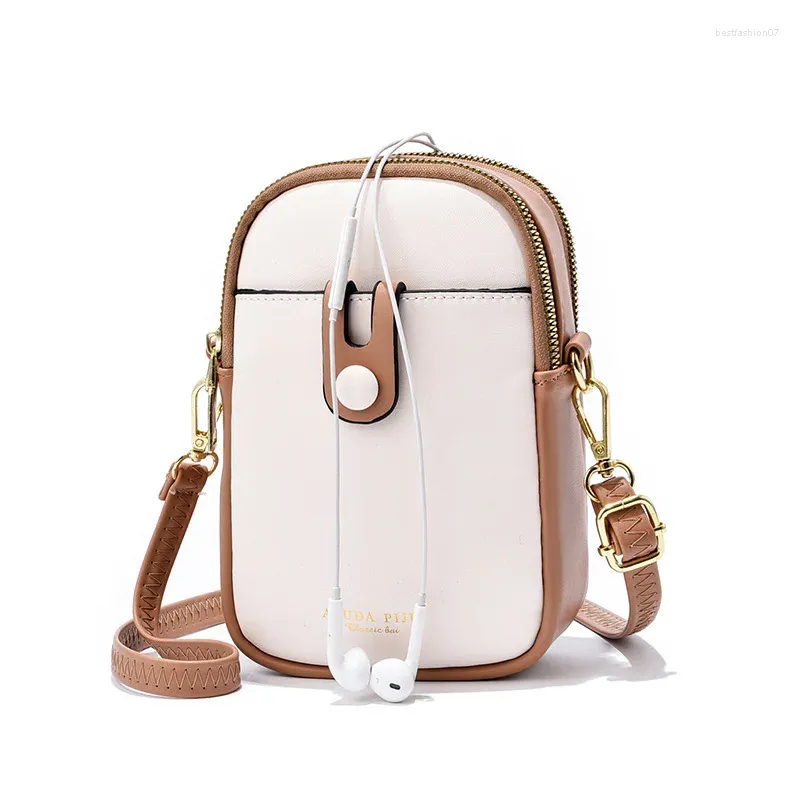 Sacs d'école de luxe en cuir souple messager pour pochette pour femmes Mini sac à bandoulière bandoulière femme téléphone dames sac à main avec rabat à fermeture éclair