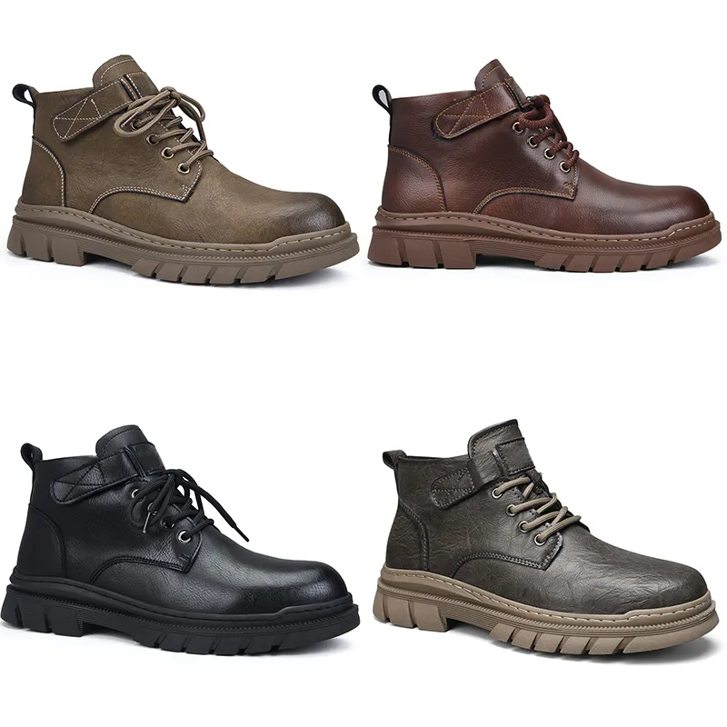 Botas de tornozelo masculinas sapatos casuais vermelho marrom preto cinza escuro masculino tênis esportivos ao ar livre cor 4