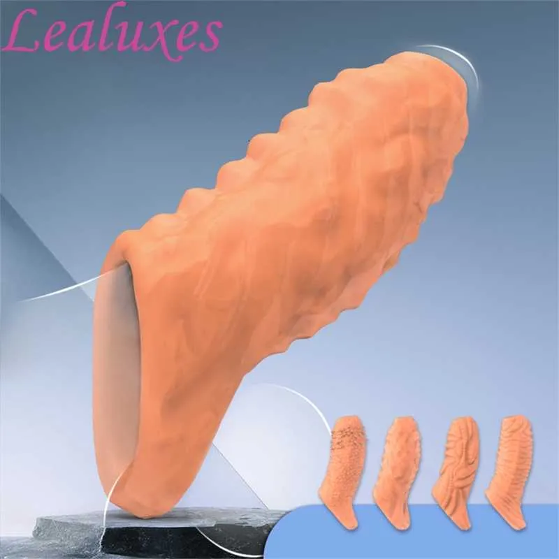 Sex Toy Massager Reusable Penis Sleeve Delay Ejaculation Cock Ring Enlargement Erection Toy for Men Products