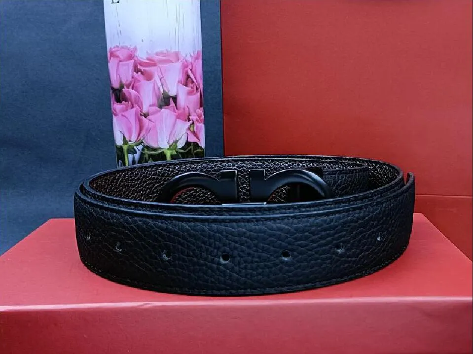 2023 Smooth leather belt luxury belts designer for men big buckle male chastity top fashion mens Clemence wholesale 3.3CM