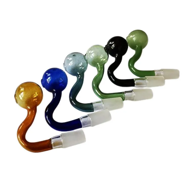 10mm 14mm 19mm HOOKAHS Male Female Clear BLUE Pyrex Glass Oil Burner ...