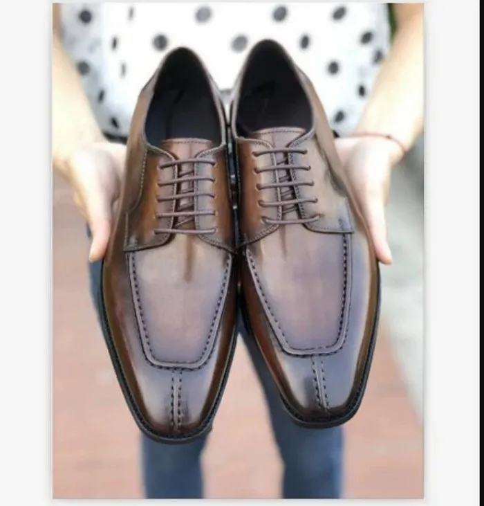 British Style Full Grain Leather Derby Mens Dress Shoes For Men