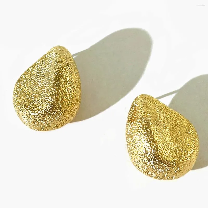 Stud Earrings Peri'sbox Fashion Chic Gold Silver Plated Glitter Dome For Women Trendy Irregular Teardrop Wholesale