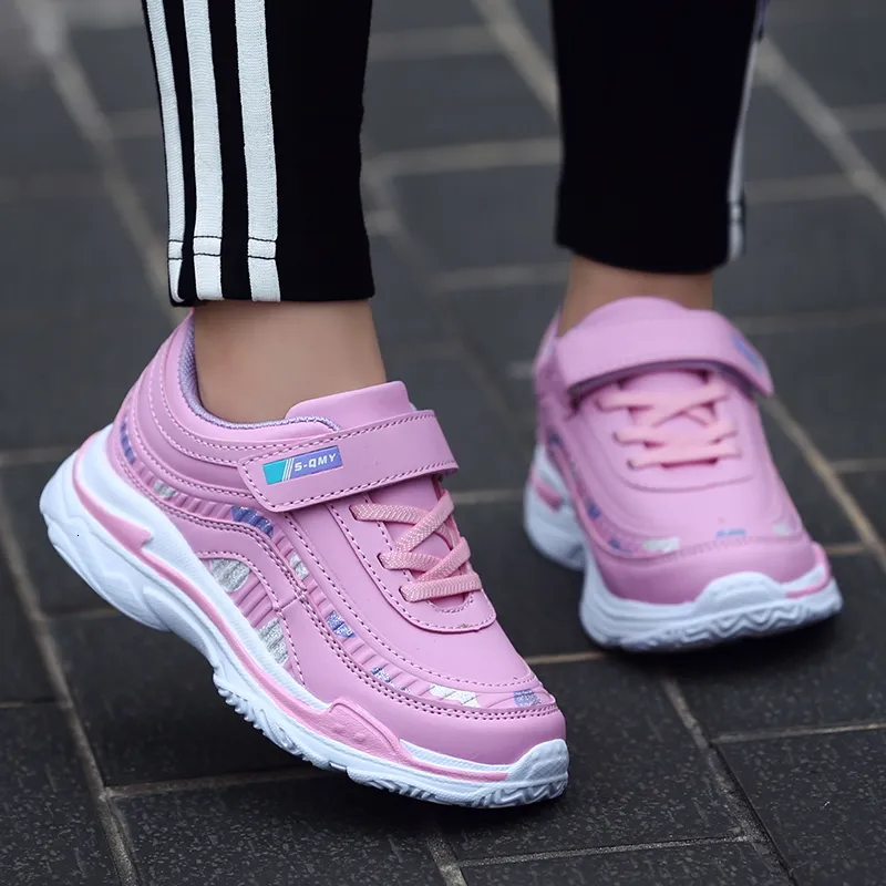 Sneakers Kids Girls Shoes Leather Platform Sneakers Children Lightweight Pink Purple Running Sports Tennis Girls Sneaker 230331