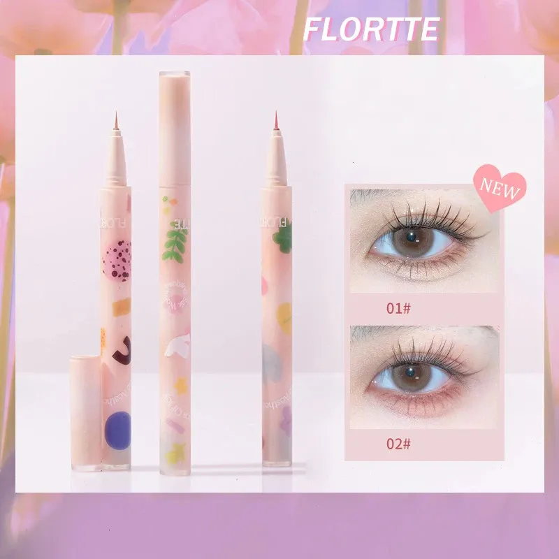 Lidschatten-/Liner-Kombination Flortte Very Beautiful Aegyo-sal Lidschattenstift Flüssiger Eyeliner-Stift Langlebiges, wasserfestes, nicht verschmierendes Eyeliner-Make-up 231031