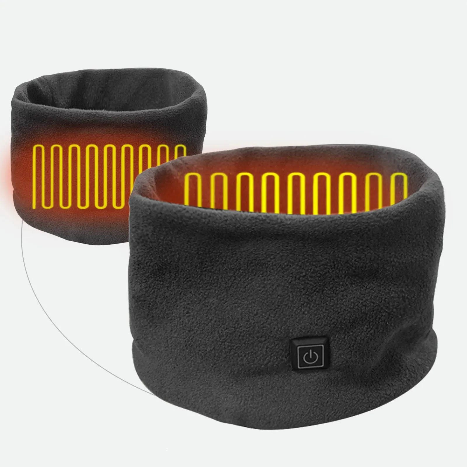 Halsdukar 3gears USB uppvärmd halsduk för män unisex fleece ring bandana varm solid kvinnor nack varmare hålla sammet halsnad 231101