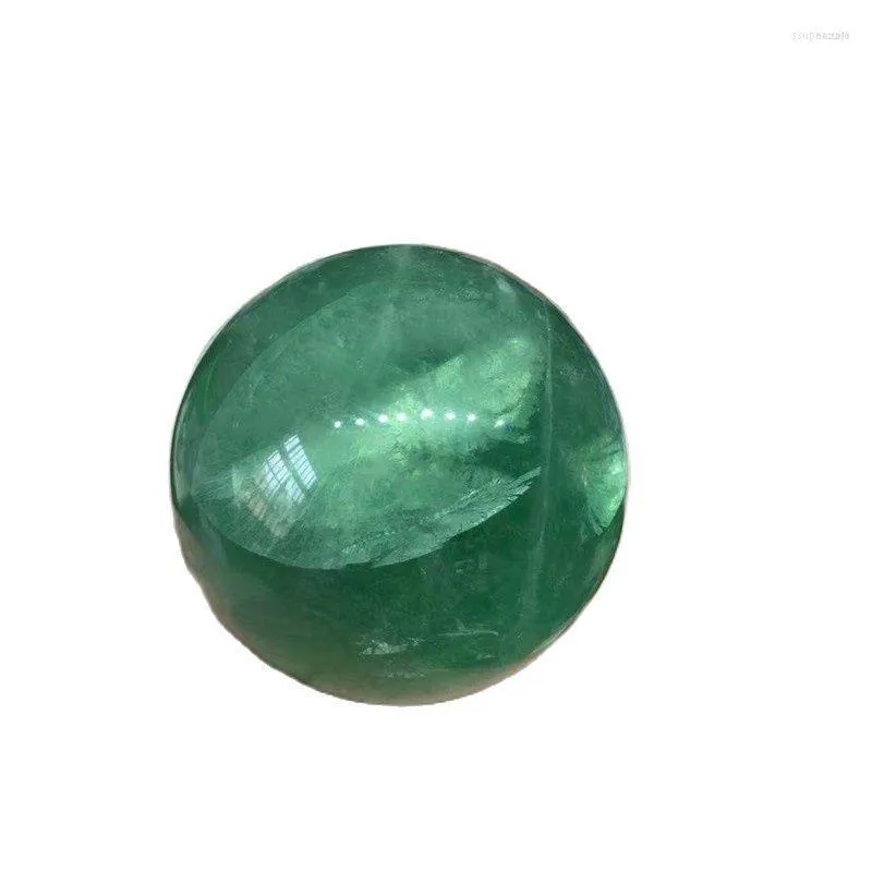 Dekorativa figurer Naturlig grön fluorit Crystal Ball Home Decoration Diviner Circular Stone Wedding Pography Accessories 1pc