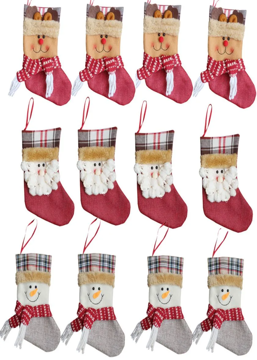 JUL 3D DECORATIVE SOCKS CANDY PLEASE Bag Mini Christmas Stockings Xmas Tree Decorations5983305