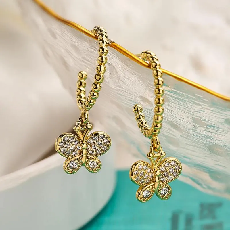 Boucles d'oreilles pendantes Vintage en forme de papillon/étoile, zircone cubique pour femmes, haute qualité OL Drop Party, bijoux de rencontre