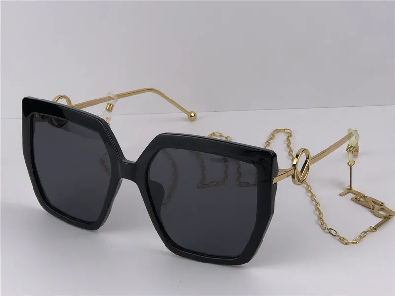 Novo design de moda óculos de sol femininos 0410S armação de placa quadrada estilo simples popular com corrente de orelha uv 400 óculos de proteção