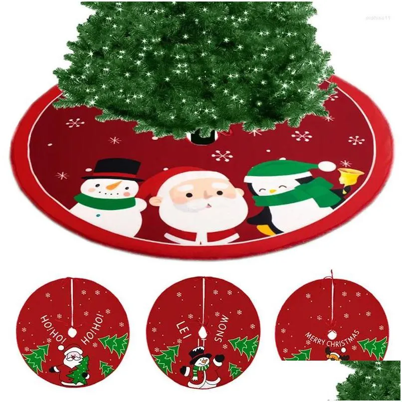 Décorations de Noël Décorations de Noël 60 cm jupe d'arbre rouge père Noël bonhomme de neige élan pied de Noël tapis de base tapis ornements goutte de dhvhe
