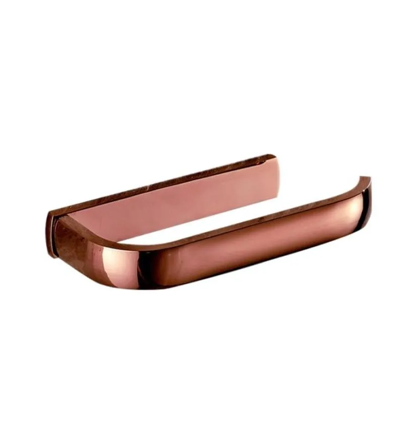 Porte-papier hygiénique en laiton massif or Rose luxe Simple poli mural boîte à mouchoirs porte-rouleau accessoires de salle de bain T2004252713640