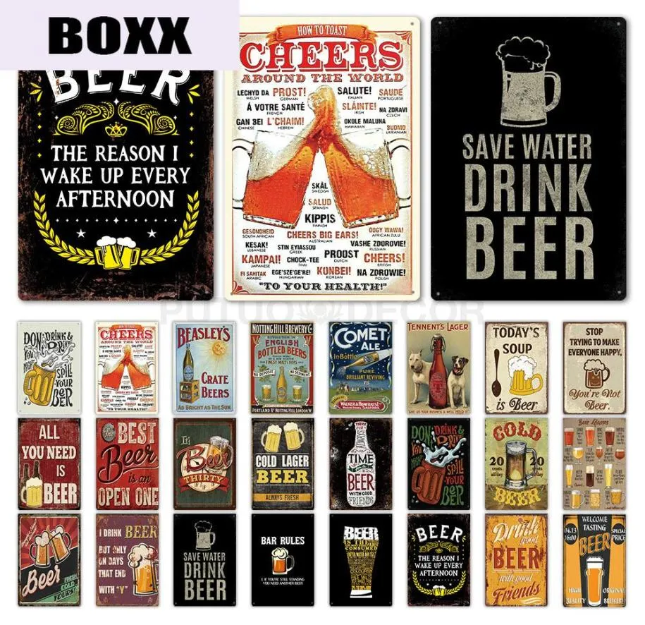 Plack Metal Vintage Beer Metal Sign Pub Tin Sign Wall Decor för Bar Pub Club Man Cave Retro Metal Poster2033187