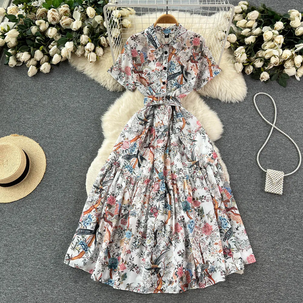 Premium Floral Swing dress - Short Sleeve, Mid Length, Perfect for Summer Premium Floral Swing dress - Short Sleeve, Mid Length, Perfect for Summer