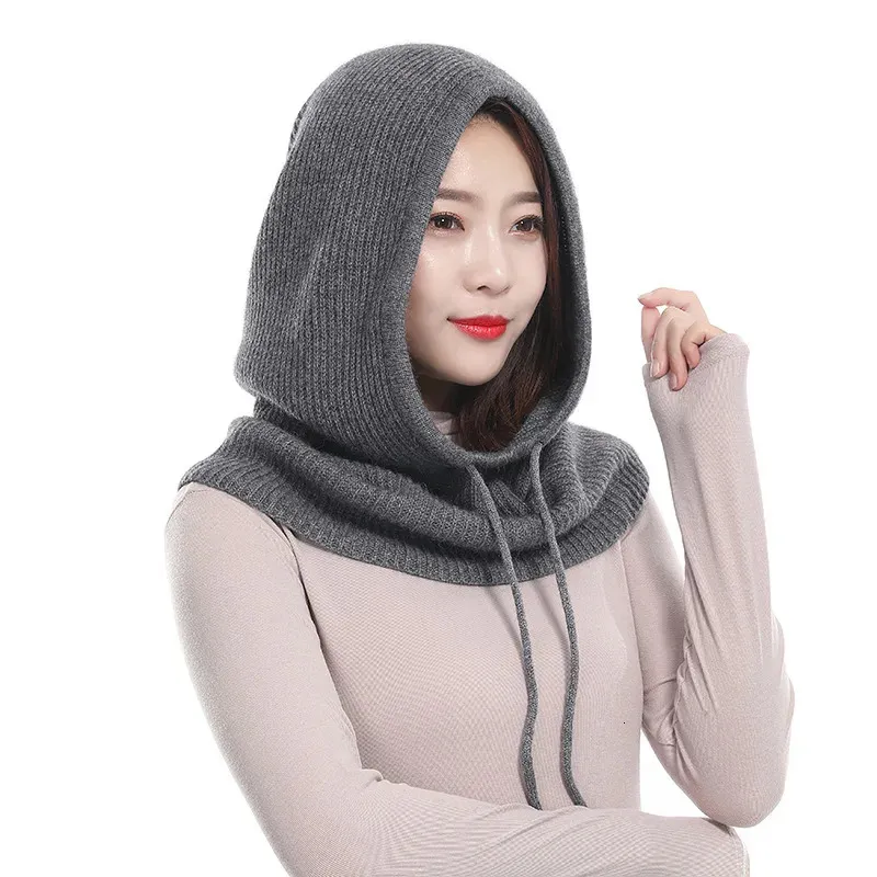 Scarve Scarf Hat Knitting Headgear Cap Ring Autumn Winter Men Women Bib Ear Protector Thickened Warmth 231101