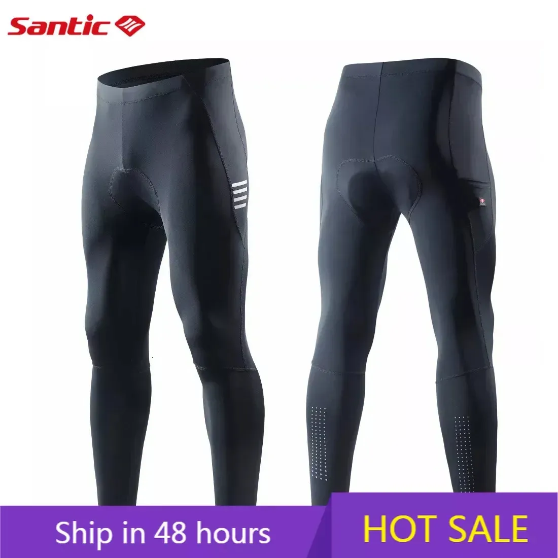 Pantaloni da ciclismo Pantaloni da ciclismo Santic Uomo Pantaloni lunghi da bicicletta estivi Cuscino MTB Pantaloni da bici da corsa Sport all'aria aperta riflettenti 231101