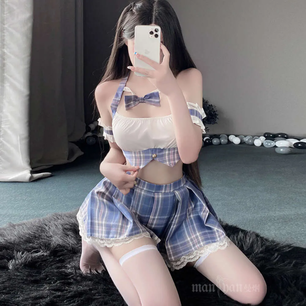 Ani Anime School Girl Student Plaid Uniform Costume Women Teacher Maid Outfit Cosplay Cosplay